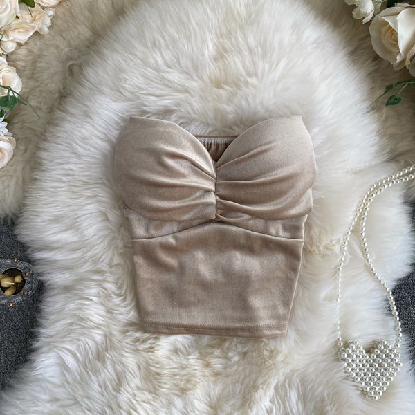 2021 new singiny feminine upper summer solid off the shoulder collection chic wrapped round strapless chest wqf0, White
2021 new singiny feminine upper summer solid off the shoulder collection chic wrapped round strapless chest wqf0, White