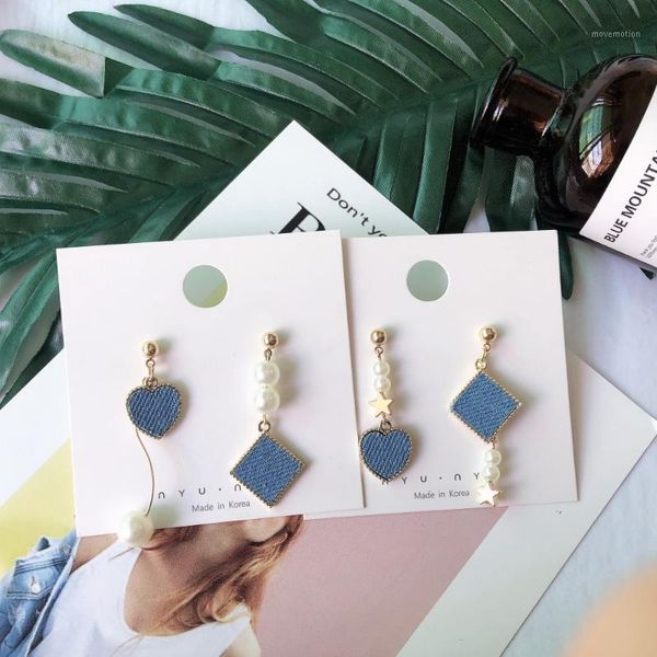 new korean cute cowboy fabric heart square drop earrings for women star asymmetric geometric party jewelry girl gift1, Silver
new korean cute cowboy fabric heart square drop earrings for women star asymmetric geometric party jewelry girl gift1, Silver