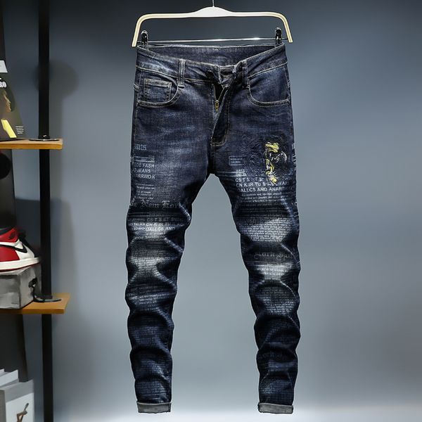 2y embroidered print personalized elastic jeans autumn and winter new slim fit straight short leg pants wholesale jeans, Blue
2y embroidered print personalized elastic jeans autumn and winter new slim fit straight short leg pants wholesale jeans, Blue
