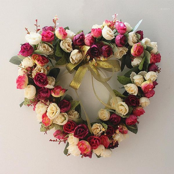 european style wreath artificial heart shaped flower wreaths wedding home decoration with lace1
european style wreath artificial heart shaped flower wreaths wedding home decoration with lace1