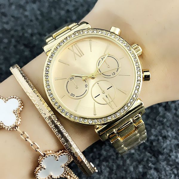 watches wristwatches design girl 3 dials style metal steel band quartz watch m47, Silver
watches wristwatches design girl 3 dials style metal steel band quartz watch m47, Silver