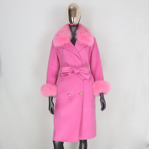 furbelieve 2020 cashmere wool blends real fur coat double breasted winter jacket women natural fox fur collar outerwear fashion, Black
furbelieve 2020 cashmere wool blends real fur coat double breasted winter jacket women natural fox fur collar outerwear fashion, Black