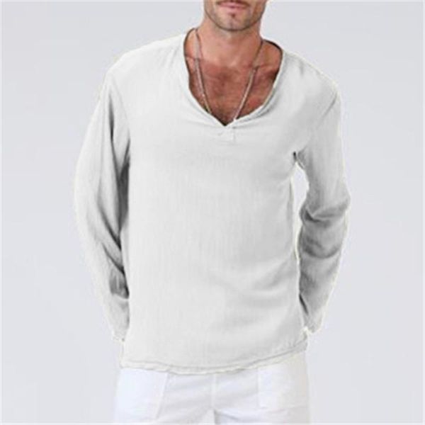 2020 european and american men's loose v-neck solid color long-sleeved t-shirt 1168, White;black
2020 european and american men's loose v-neck solid color long-sleeved t-shirt 1168, White;black