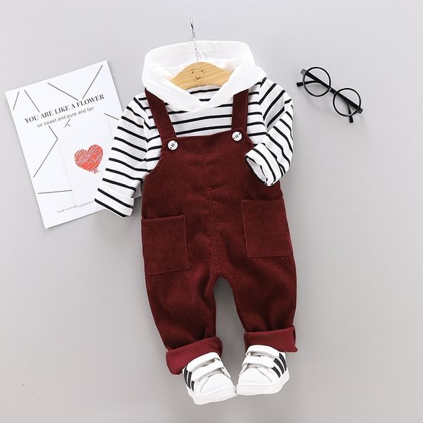 spring autumn baby boys girls clothes infant cotton striped t shirt bib pants 2pcs/sets kids garment children casual sport suit y200325, White
spring autumn baby boys girls clothes infant cotton striped t shirt bib pants 2pcs/sets kids garment children casual sport suit y200325, White