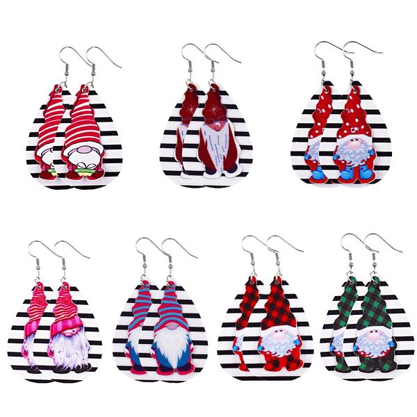 fashion santa claus double layer leather earrings dangle teardrop printed stripe pu leather earring creative women festive jewelry gifts, Silver
fashion santa claus double layer leather earrings dangle teardrop printed stripe pu leather earring creative women festive jewelry gifts, Silver