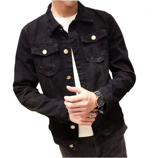 2021 new solid color men denim jacket fashion spring and autumn men's simple washed slim fit retro black jeans jacket coat1, Black;brown
2021 new solid color men denim jacket fashion spring and autumn men's simple washed slim fit retro black jeans jacket coat1, Black;brown