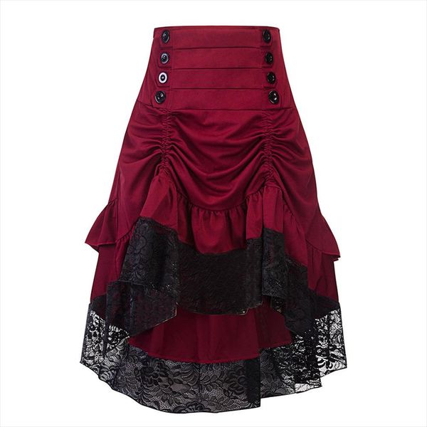 women costumes skirt steampunk gothic lace lady clothing high low ruffle party skirts lolita medieval victorian punk skirt, Black
women costumes skirt steampunk gothic lace lady clothing high low ruffle party skirts lolita medieval victorian punk skirt, Black