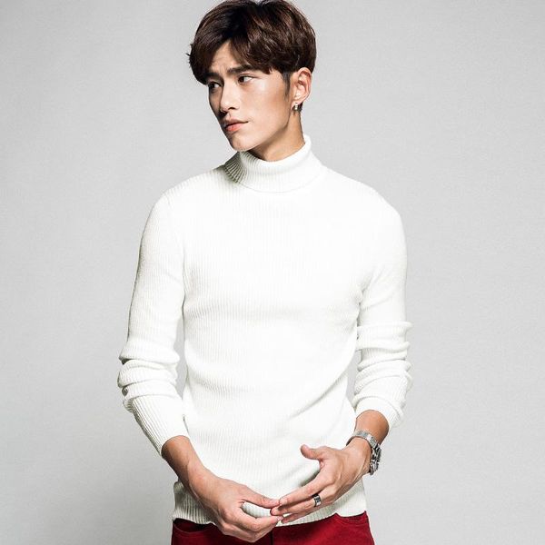 men's turtleneck sweater 2021 spring and autumn men's knitted pullover korean slim casual sweater, White;black
men's turtleneck sweater 2021 spring and autumn men's knitted pullover korean slim casual sweater, White;black
