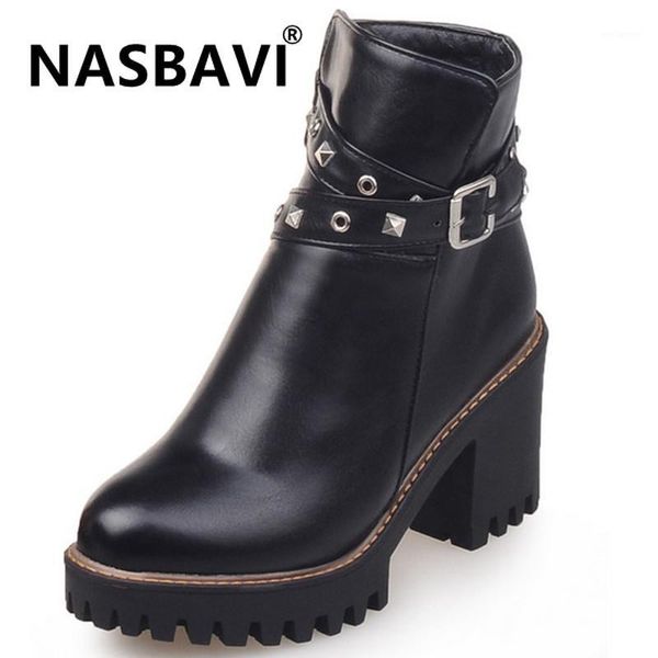 2020 new korean version thick platform women's boots buckle strap rivets round head high heel boots ankle boot for women1, Black
2020 new korean version thick platform women's boots buckle strap rivets round head high heel boots ankle boot for women1, Black