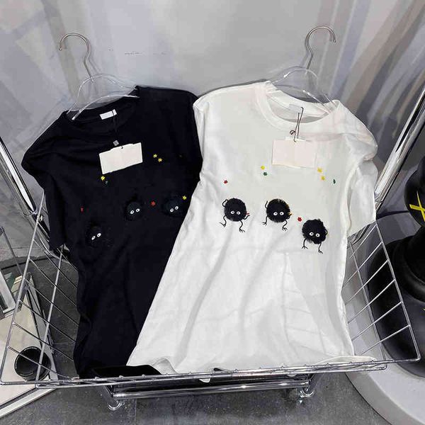 spring and summer new loe luojia dust ball embroidery short sleeve cotton loose t-shirt female, White
spring and summer new loe luojia dust ball embroidery short sleeve cotton loose t-shirt female, White