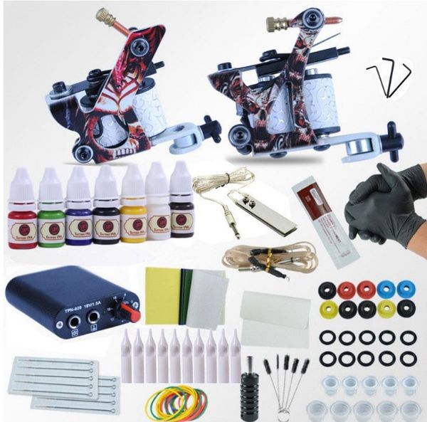 tattoo guns kits 2 machine gun 6 colors pigment inks sets power supply set starter body art tools
tattoo guns kits 2 machine gun 6 colors pigment inks sets power supply set starter body art tools
