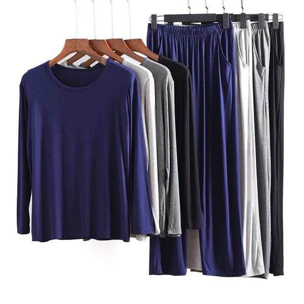 men's sleepwear 2021 spring summer modal pajama sets long sleeve casual home clothes o-neck thin soft slim male homewear, Black;brown
men's sleepwear 2021 spring summer modal pajama sets long sleeve casual home clothes o-neck thin soft slim male homewear, Black;brown