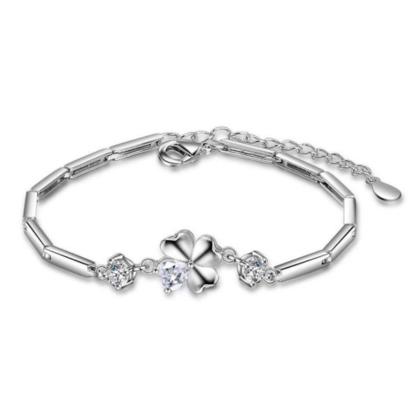 link, chain four-leaf clover series-lucky bracelet silver plated zircon hand jewelry fashion decorations for women gift accessories, Black
link, chain four-leaf clover series-lucky bracelet silver plated zircon hand jewelry fashion decorations for women gift accessories, Black