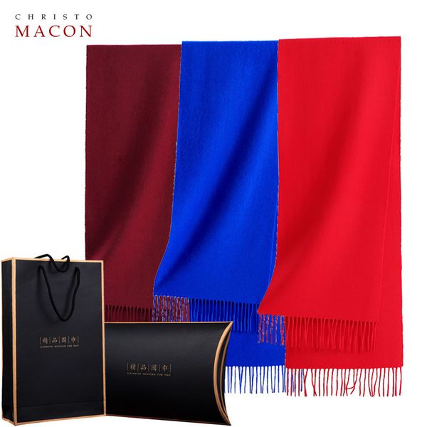 men and women's solid tassel wool scarf winter group purchase embroidery annual meeting red neckline gift box, Blue;gray
men and women's solid tassel wool scarf winter group purchase embroidery annual meeting red neckline gift box, Blue;gray