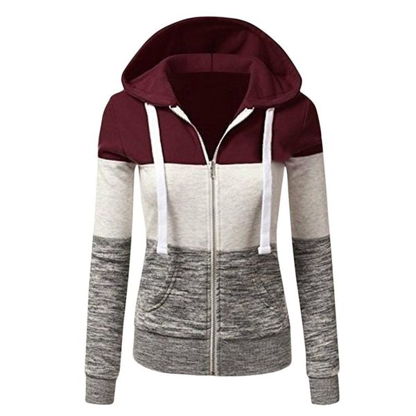 women zip-up hooded jacket autumn winter patchwork loose sweatshirt coat fashion oversize long sleeve drawstring pocket hoodies, Black;brown
women zip-up hooded jacket autumn winter patchwork loose sweatshirt coat fashion oversize long sleeve drawstring pocket hoodies, Black;brown