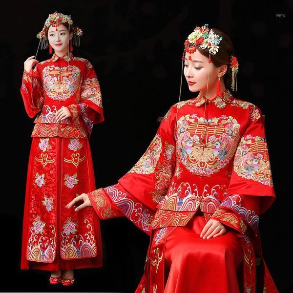 red spring autumn especial fashion chinese bride wedding gown dress golden cheongsam suzhou embroidery female golden qipao s-xxl1
red spring autumn especial fashion chinese bride wedding gown dress golden cheongsam suzhou embroidery female golden qipao s-xxl1