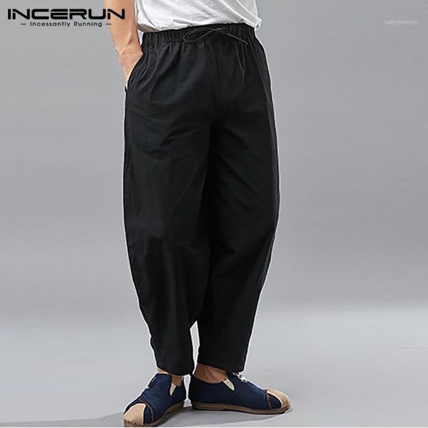 men's pants incerun mens vintage loose casual cotton trousers fashion solid color man drawstring baggy harem pantalones hombre joggers1, Black
men's pants incerun mens vintage loose casual cotton trousers fashion solid color man drawstring baggy harem pantalones hombre joggers1, Black