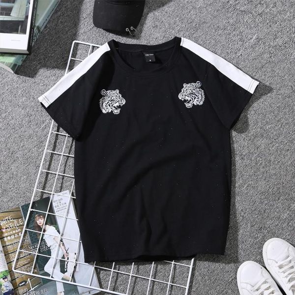 summer round collar style harajuku embroidery cranes tiger head couples short sleeved t shirt female with casual t shirt, White
summer round collar style harajuku embroidery cranes tiger head couples short sleeved t shirt female with casual t shirt, White