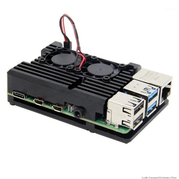 raspberry pi 4/3 aluminum case with dual cooling fan metal shell black enclosure for rpi raspberry pi 4b/3b/3b+1
raspberry pi 4/3 aluminum case with dual cooling fan metal shell black enclosure for rpi raspberry pi 4b/3b/3b+1