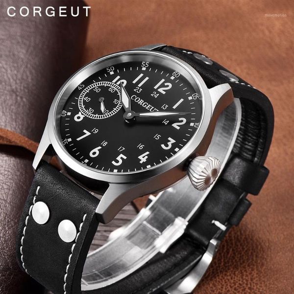 corgeut fashion leather mechanical wrist watch 17 jewels hand winding 6497 st3600 fashion leather luminous watches1, Slivery;brown
corgeut fashion leather mechanical wrist watch 17 jewels hand winding 6497 st3600 fashion leather luminous watches1, Slivery;brown