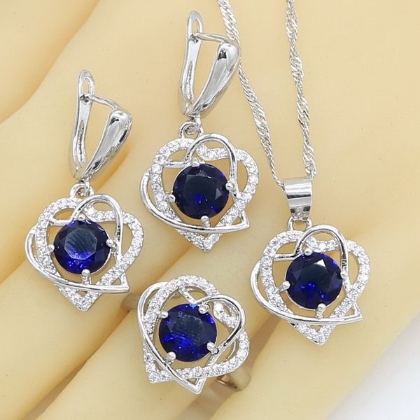 heart shape silver color jewelry sets for women blue semi-precious bracelet earrings rings necklace pendant gift box
heart shape silver color jewelry sets for women blue semi-precious bracelet earrings rings necklace pendant gift box