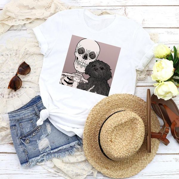 women graphic skull horror funny halloween printing cartoon 90s print tees clothing female t shirt shirt womens t-shirt, White
women graphic skull horror funny halloween printing cartoon 90s print tees clothing female t shirt shirt womens t-shirt, White