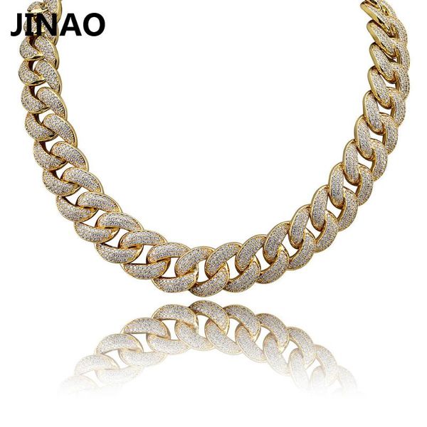 jinao new 18mm maimi cuban link chain necklace &rose color iced out cubic zircon hip hop jewelry for men women gift, Silver
jinao new 18mm maimi cuban link chain necklace &rose color iced out cubic zircon hip hop jewelry for men women gift, Silver
