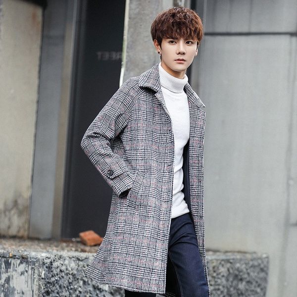 fashion men's temperament casual suit collar coat loose windbreaker korean youth plaid wool, Tan;black
fashion men's temperament casual suit collar coat loose windbreaker korean youth plaid wool, Tan;black