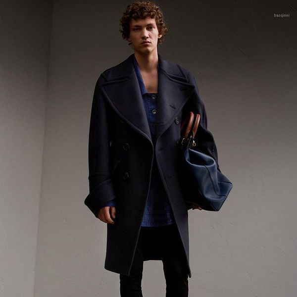 men's woolen trench coat autumn and winter double-breasted lapel long slim solid color youth woolen coat jacket1, Black
men's woolen trench coat autumn and winter double-breasted lapel long slim solid color youth woolen coat jacket1, Black