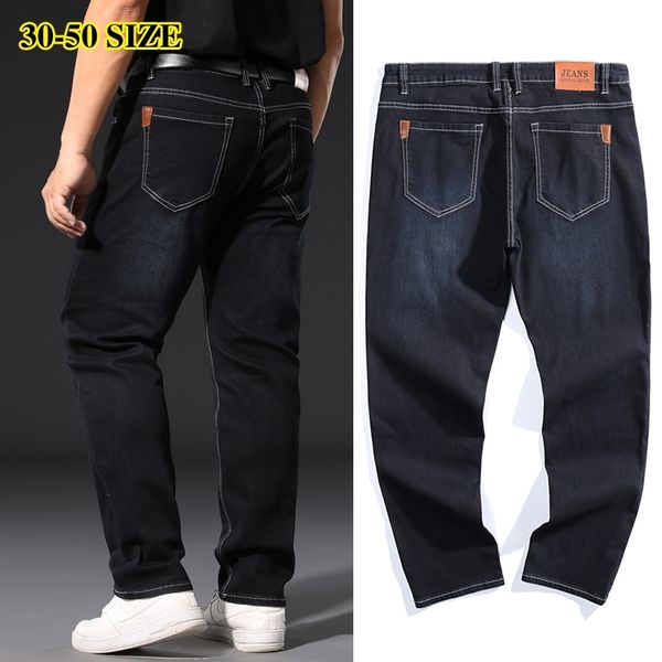 plus size 42 44 46 48 50 52 men's business loose jeans classic style straight stretch denim trousers male brand pants black blue 201111
plus size 42 44 46 48 50 52 men's business loose jeans classic style straight stretch denim trousers male brand pants black blue 201111