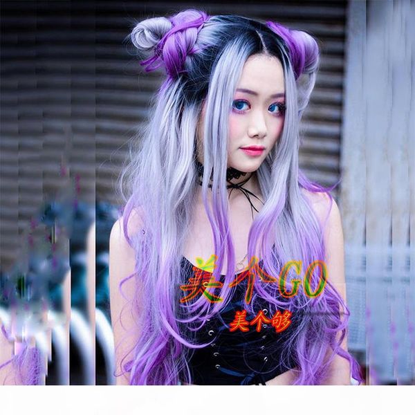 long natural lace front wigs for black women heat resistant fiber ombre hair 3 tones black to grey purple synthetic hair cosplay wig
long natural lace front wigs for black women heat resistant fiber ombre hair 3 tones black to grey purple synthetic hair cosplay wig