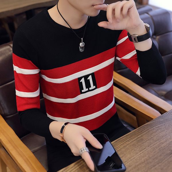 sweater male korean version of the round neck trend hood personality autumn and winter slim student thin sweater, White;black
sweater male korean version of the round neck trend hood personality autumn and winter slim student thin sweater, White;black