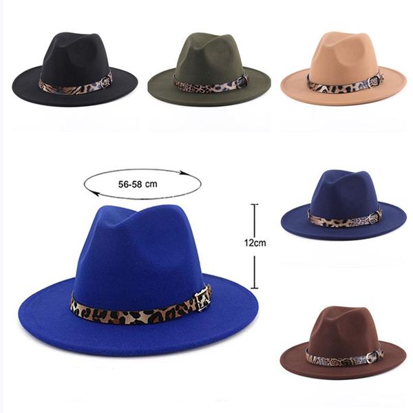 leopard belt women fedora hats wide brim felt panama hat gentleman elegant men winter autumn jazz caps wholesale, Blue;gray
leopard belt women fedora hats wide brim felt panama hat gentleman elegant men winter autumn jazz caps wholesale, Blue;gray
