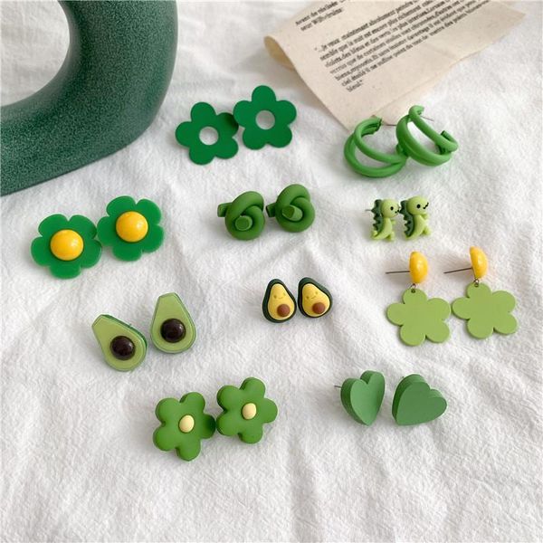 2021 new korean simple green avocado crystal flower heart-shaped geometric hollow metal earrings girl jewelry, Golden;silver
2021 new korean simple green avocado crystal flower heart-shaped geometric hollow metal earrings girl jewelry, Golden;silver