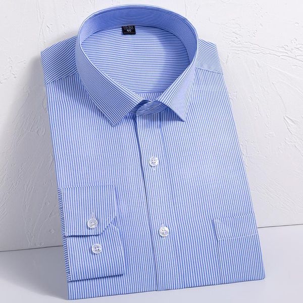 spring/summer men's suits classic blue striped long-sleeved no-iron business casual comfort pocket shirt1, White;black
spring/summer men's suits classic blue striped long-sleeved no-iron business casual comfort pocket shirt1, White;black