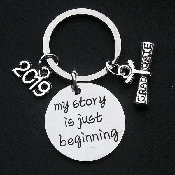 2019 my story is just beginning charm keychain stainless steel keyring graduation gift, Slivery;golden
2019 my story is just beginning charm keychain stainless steel keyring graduation gift, Slivery;golden
