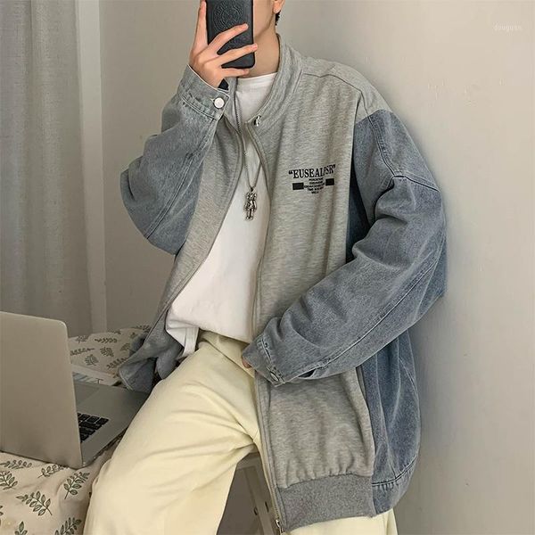 2020 spring and autumn new youth popular denim splicing sleeve jacket fashion casual loose wild black / navy s-4xl1, Black;brown
2020 spring and autumn new youth popular denim splicing sleeve jacket fashion casual loose wild black / navy s-4xl1, Black;brown