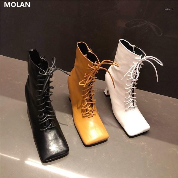 fashion 2020 autumn boots women square toe lace-up high thin heels short ankle boots zipper leather shoes female black white1
fashion 2020 autumn boots women square toe lace-up high thin heels short ankle boots zipper leather shoes female black white1