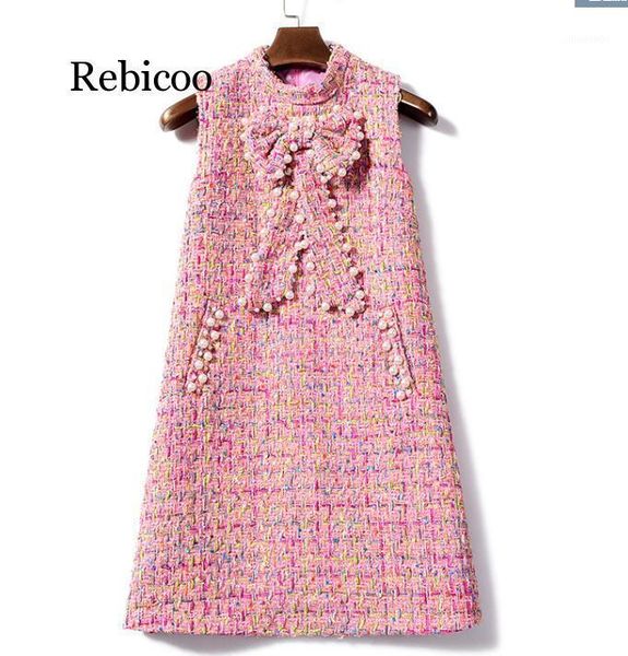 autumn winter tweed dress ladies sleeveless slim fit pocket women color plaid bow beading pearl casual woolen vest dress1, Black;gray
autumn winter tweed dress ladies sleeveless slim fit pocket women color plaid bow beading pearl casual woolen vest dress1, Black;gray