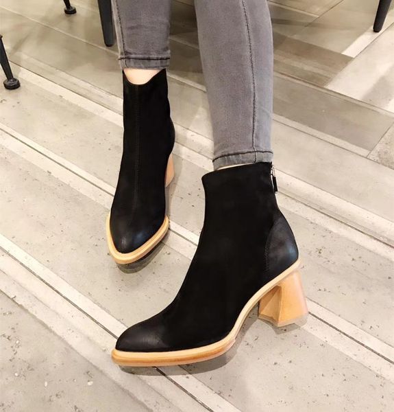 boots leather short women's autumn winter fleece retro easy matching pointed chunky heel high heels, Black
boots leather short women's autumn winter fleece retro easy matching pointed chunky heel high heels, Black