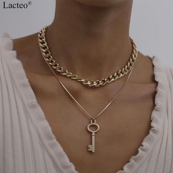 pendant necklaces lacteo punk gold color big key necklace exaggerated thick chunky chain choker jewelry for lover gifts, Silver
pendant necklaces lacteo punk gold color big key necklace exaggerated thick chunky chain choker jewelry for lover gifts, Silver