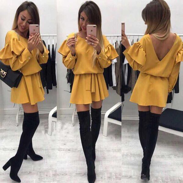 women vintage ruffled sashes a-line party drtess long sleeve o neck solid elegant dress 2020 spring new fashion women dress1, Black;gray
women vintage ruffled sashes a-line party drtess long sleeve o neck solid elegant dress 2020 spring new fashion women dress1, Black;gray