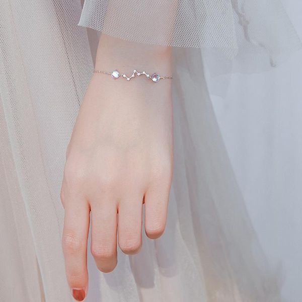 link, chain wholesale silver color moonstone star sparkling zircon bracelets big dipper charm bracelet for girl fine jewelry, Black
link, chain wholesale silver color moonstone star sparkling zircon bracelets big dipper charm bracelet for girl fine jewelry, Black