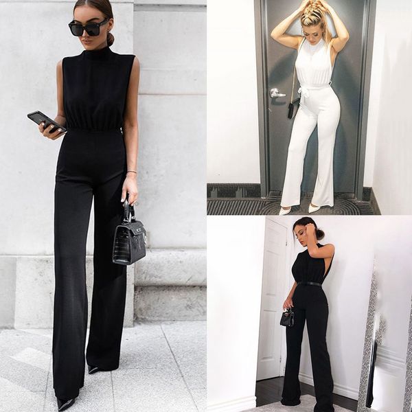 women's overalls fashion solid office ladies casual long rompers formal trousers women party night pantalones mujer mono#ss, Black
women's overalls fashion solid office ladies casual long rompers formal trousers women party night pantalones mujer mono#ss, Black