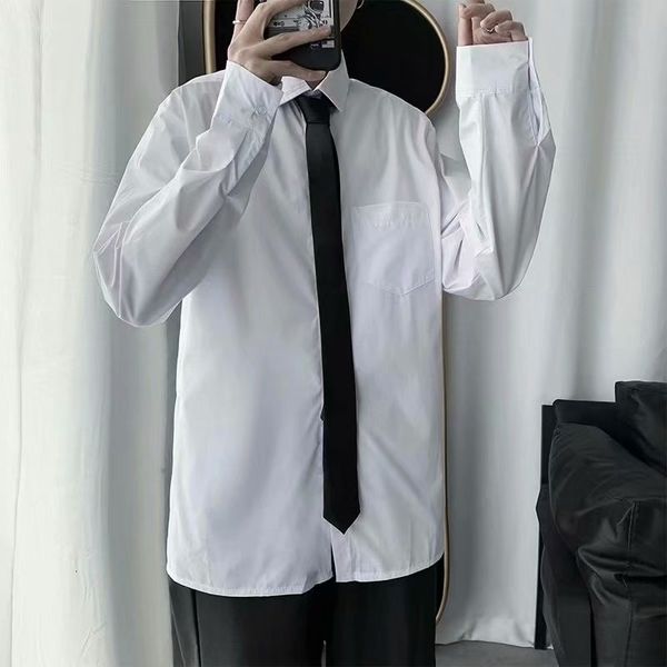 tie men's college style cool classic white student long sleeve class performance inch shirt, White;black
tie men's college style cool classic white student long sleeve class performance inch shirt, White;black