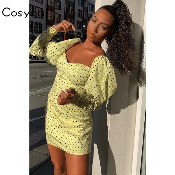 cosygal dot elegant autumn dress women long sleevess square collor bodycon mini vestidos straight backless female party robes, Black;gray
cosygal dot elegant autumn dress women long sleevess square collor bodycon mini vestidos straight backless female party robes, Black;gray