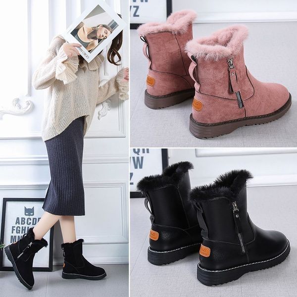 2020 new ladies casual fashion plush black pink casual shoes 35----40