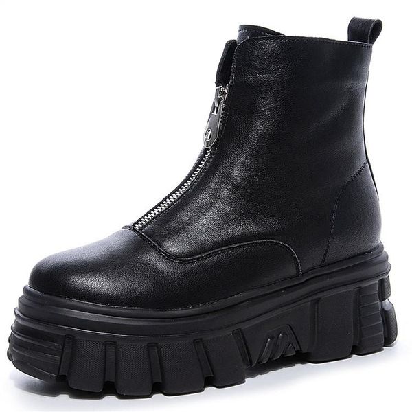 boots genuine leather front zipper women' ankle 2021 fashion style women spring platform ladies chunky shoes 2256, Black
boots genuine leather front zipper women' ankle 2021 fashion style women spring platform ladies chunky shoes 2256, Black