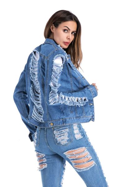 fashion women clothing spring autumn women denim jacket long sleeve 90s hole female jeans coat fashion outwear, Black;brown
fashion women clothing spring autumn women denim jacket long sleeve 90s hole female jeans coat fashion outwear, Black;brown