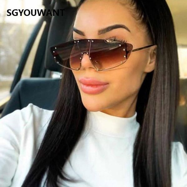 sunglasses fashion cat eye women 2021 luxury one piece irregular mirror pink lens rivet glasses men vintage eyewear uv400, White;black
sunglasses fashion cat eye women 2021 luxury one piece irregular mirror pink lens rivet glasses men vintage eyewear uv400, White;black